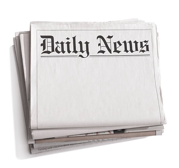 istock Stack of blank newspapers with title 