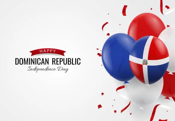 Vector illustration of Independence Day in Dominican Republic.