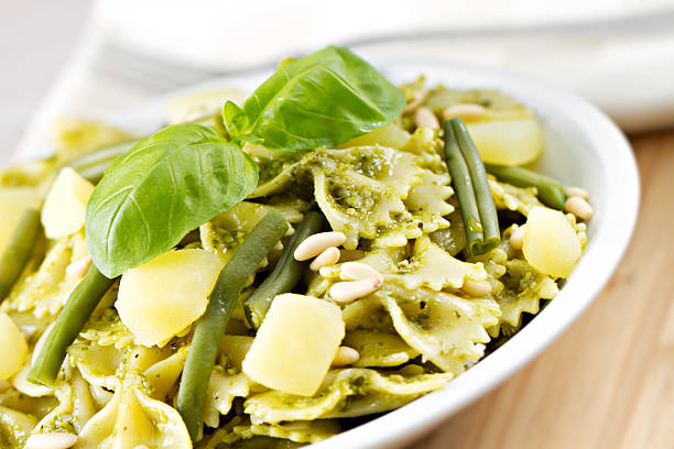 istock Pasta with pesto sauce 185233520