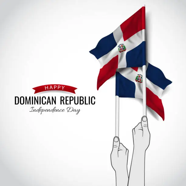 Vector illustration of Independence Day in Dominican Republic.