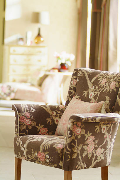 istock Interior of small formal Chair In Window with cushion 185233712