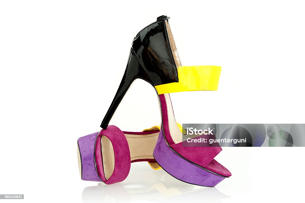 Angesagte High-Heels-Sandalen in coolen Farben - Lizenzfrei Eleganter Schuh Stock-Foto