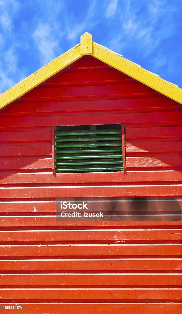 Beach Hut Close up on brightly painted beach hut in Muizenberg Cape Town, South Africa Beach Stock Photo
