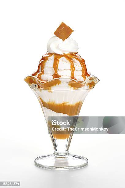 Caramel Sundae Stock Photo - Download Image Now - Ice Cream Sundae, Ice Cream, Caramel