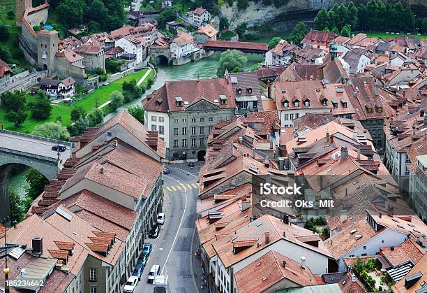 Widok Z Góry Fryburg - zdjęcia stockowe i więcej obrazów Kanton Fryburg - Kanton Fryburg, Architektura, Budynek z zewnątrz