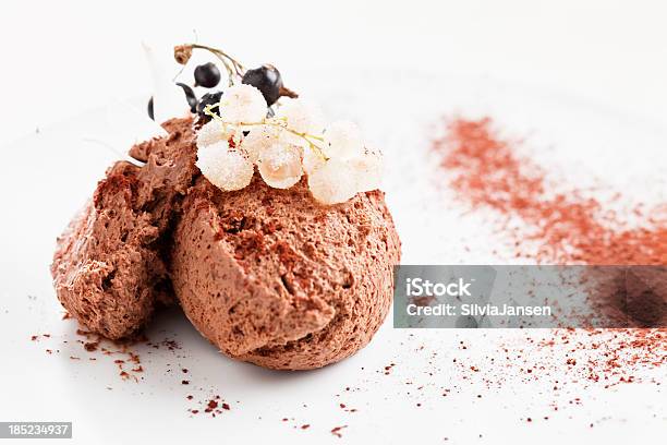 Chocolate Mousse Dessert Stock Photo - Download Image Now - Chocolate Mousse, Plate, Beige