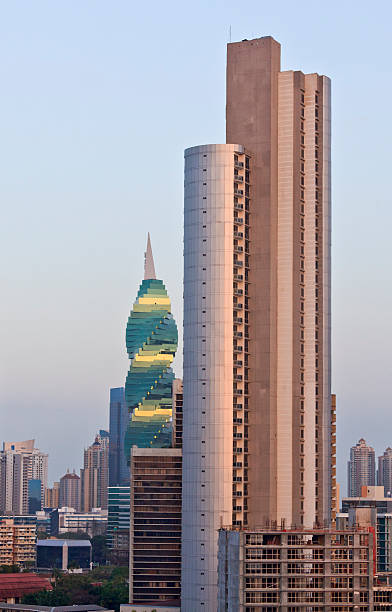 istock Panama City: Two New Highrise Buildings at Sunset 185235100