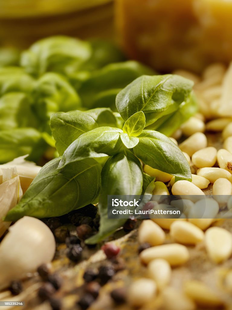 Ingredientes para o molho Pesto - Foto de stock de Acompanhamento royalty-free