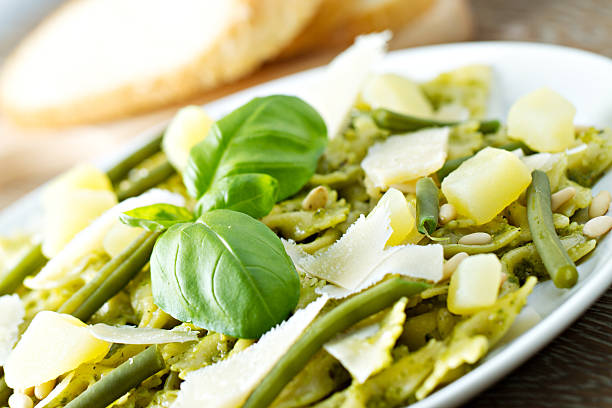 istock Pasta with pesto sauce 185235595