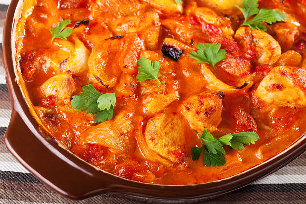 istock Casserole with chicken, potatos and tomatos 185235877