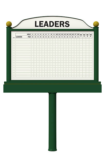 A blank leader board to be used in golf stock photo