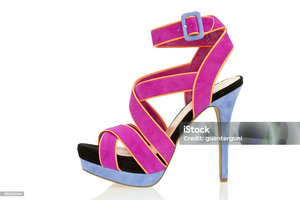 Moda wysokie obcasy sandal W fancy kolory - Zbiór zdjęć royalty-free (Aksamit)