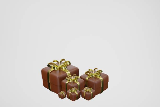 誕生日, クリスマス, 色, 日, チョコレート, ボックス, ギフト, アイコン, 漫画, 3d - gift greeting card birthday card red ストックフォトと画像