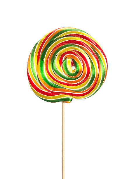 ricciolo lecca-lecca (fare clic per ulteriori informazioni - lollipop isolated multi colored candy foto e immagini stock