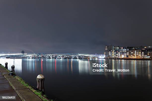 Amsterdam Javaeiland And Jan Schaeferbrug Skyline At Night Stock Photo ...