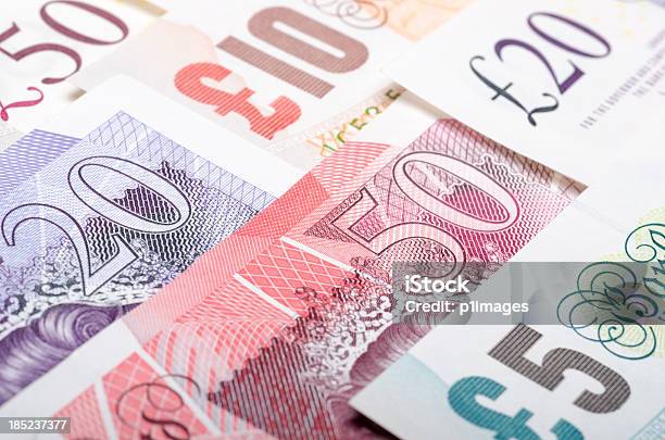 British Billetes De Banco Foto de stock y más banco de imágenes de Divisa británica - Moneda europea - Divisa británica - Moneda europea, Símbolo de la libra esterlina, Billete de banco