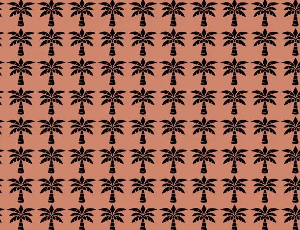 Vector illustration of Tribal Tropicana Bliss, seamless Pattern with Tribal Coconut Trees