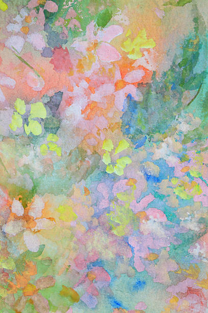 Original Art Watercolor painting of Flowers Hand painted flowers on textured watercolor paper. Property Release on file.For more original art click below. impressionism stock illustrations