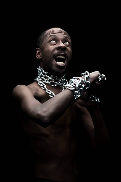 istock Portrait of a Black Man in Chains 185237906