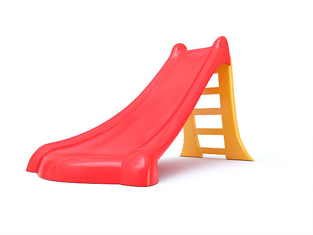 Plastic children's slide isolated on a white background