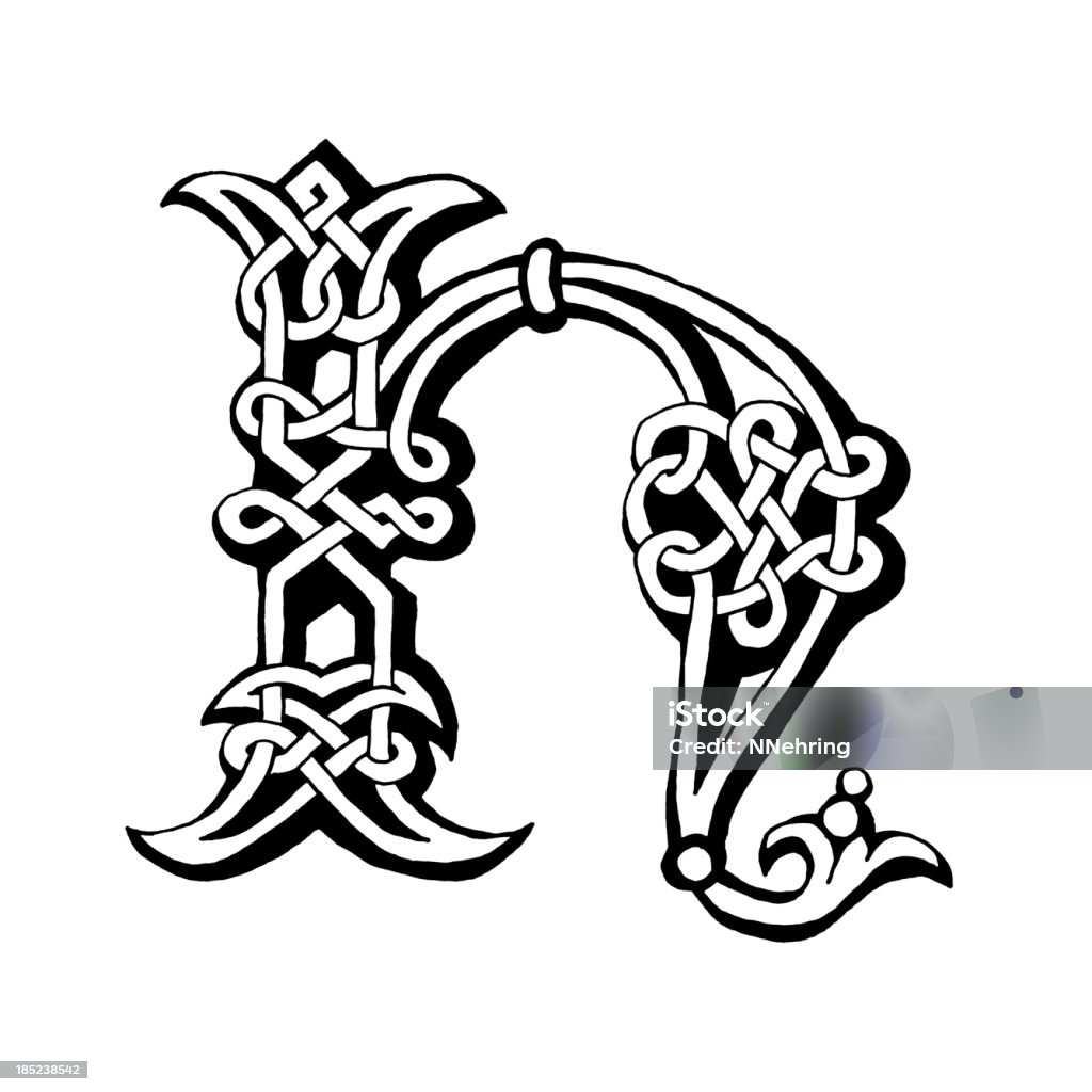 Celtic Lettera H - Illustrazione stock royalty-free di Alfabeto