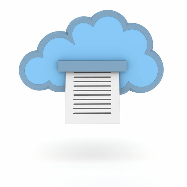 stampa di documenti nel cloud computing - document sharing cyberspace data foto e immagini stock