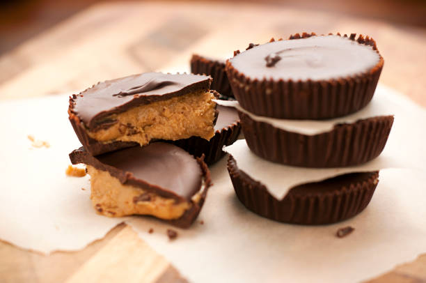 Peanut Butter Cups - Yum stock photo