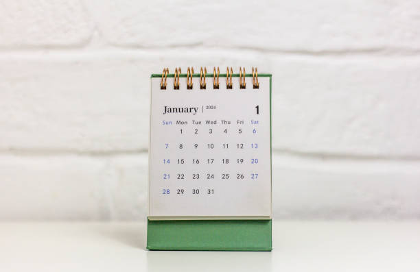 istock Hello, January. Calendar for the new January 2024. 1852393615