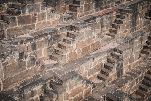 jaipur, india. 1st october, 2023: abstract view of baori stewells