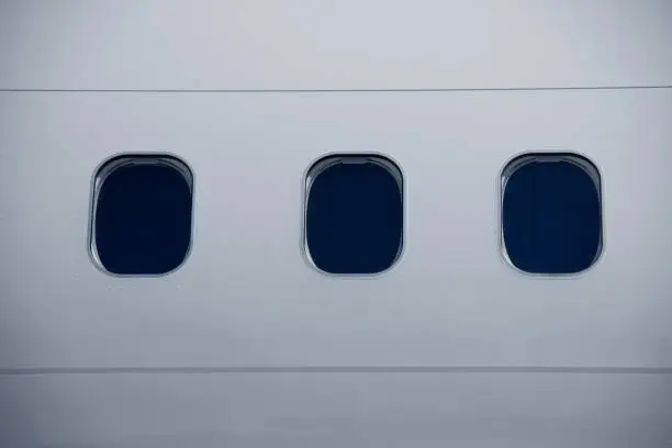 Windows of an airplane