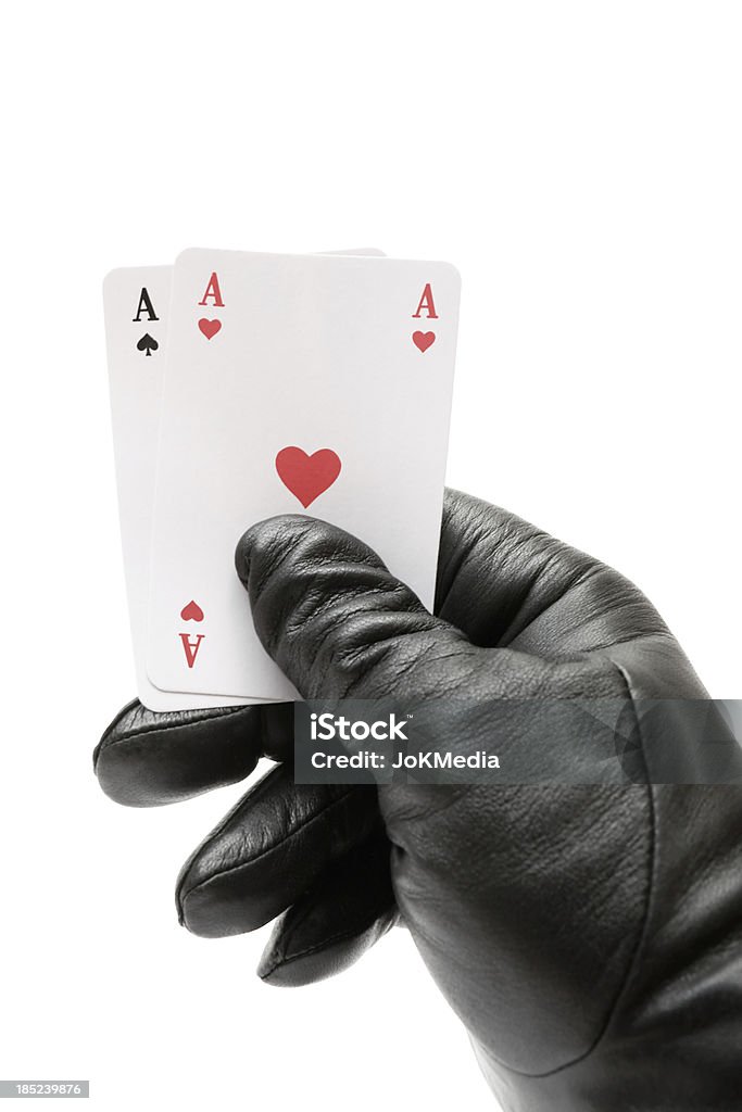 Segurando dois Aces - Foto de stock de Carta de baralho - Jogo de lazer royalty-free
