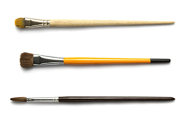 paintbrushes - objects with clipping paths 뉴스 사진 이미지