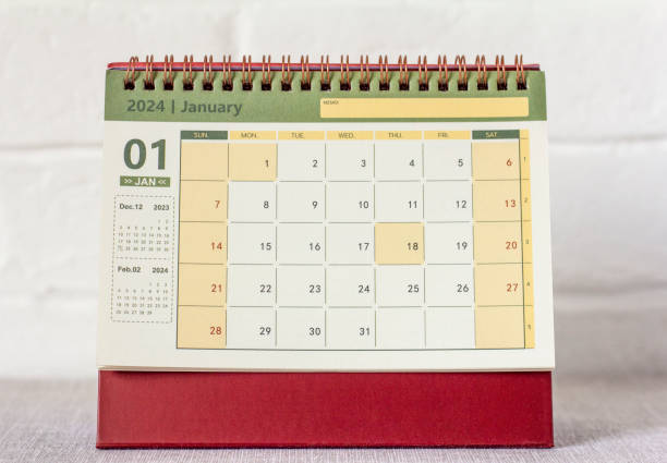istock Hello, January. Calendar for the new January 2024. 1852401677