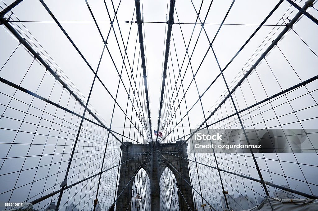 Brooklyn bridge und Manhattan, New York, USA - Lizenzfrei Architektonisches Detail Stock-Foto