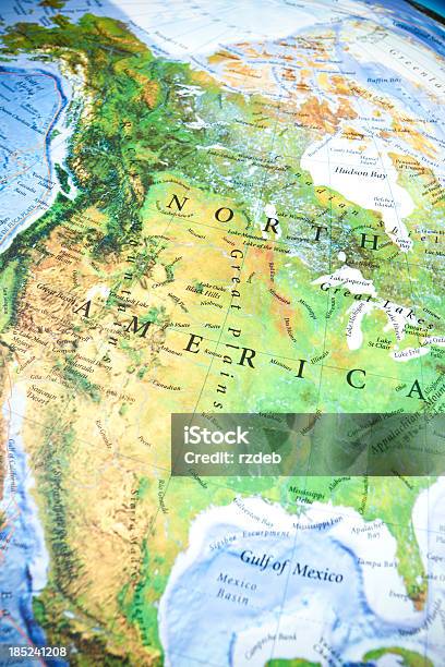 Mappa Di Nord America - Fotografie stock e altre immagini di Canada - Canada, Carta geografica, Grandi pianure americane