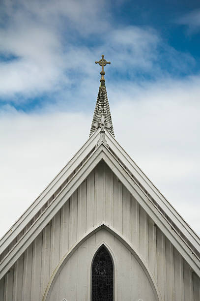istock old wooden church with steeple 185241446