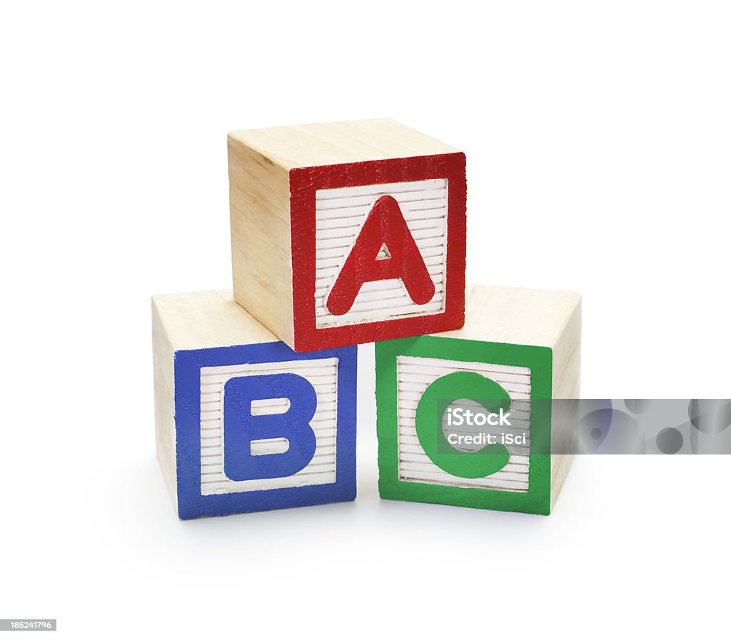 Building Blocks ABC "Toy building blocks showing the letters A, B and C." Alphabetical Order Stock Photo