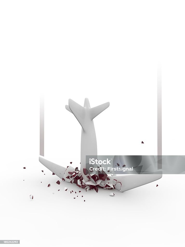 Symbolisé Catastrophe aérienne sur fond blanc - Photo de Accident bénin libre de droits