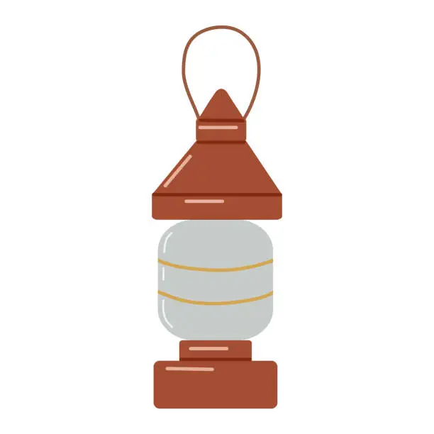 Vector illustration of Vintage lantern is a beautiful hand lamp.