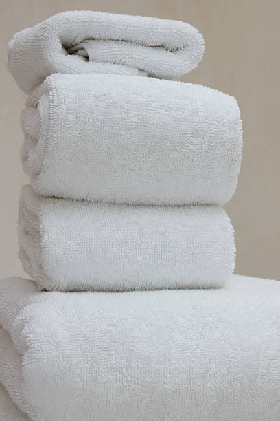 istock Heap of white towel cotton 185243278