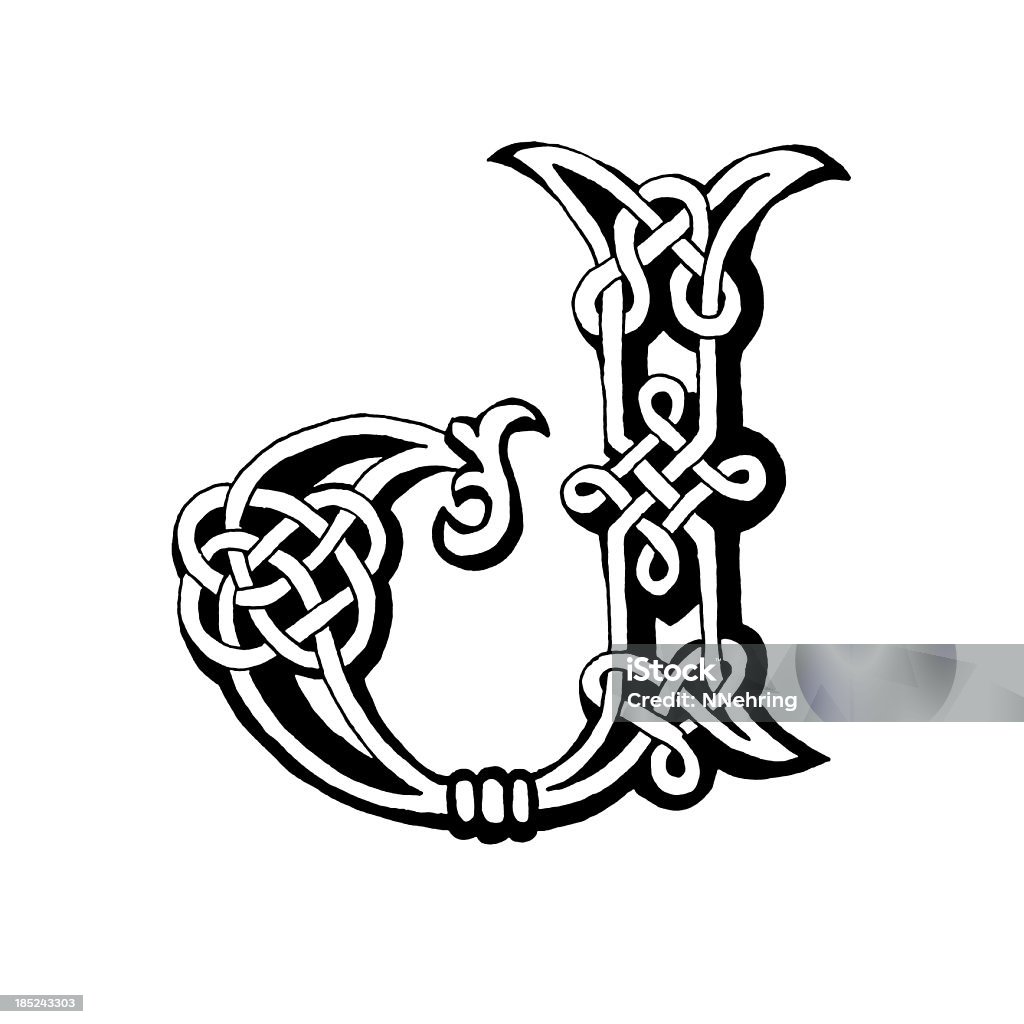 Celtic Litera J - Zbiór ilustracji royalty-free (Litera J)