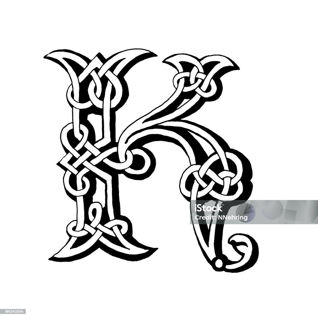 Celtic Lettre K - Illustration de Calligraphie libre de droits