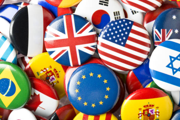istock Euro UK USA Flag Pin Collection 185243345