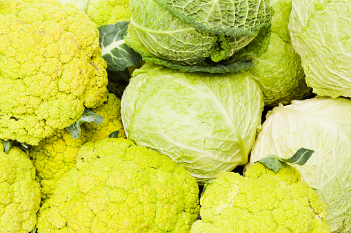 Organic Cauliflower and Cabbage