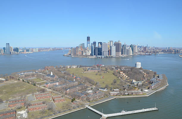 istock Governor's Island and Manhattan in New York 185243526