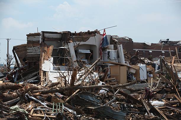 Stars and Strips hangs limp after Deadly Tornado