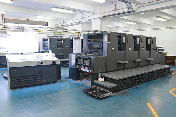 Offset printing machine stock photo