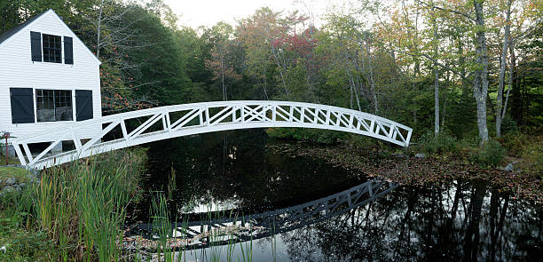 istock Somersville Bridge with Fall Color Panorama 185244458