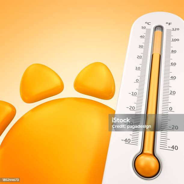 Sommer Temperatur Stockfoto und mehr Bilder von Dreidimensional - Dreidimensional, Thermometer, Computergrafiken