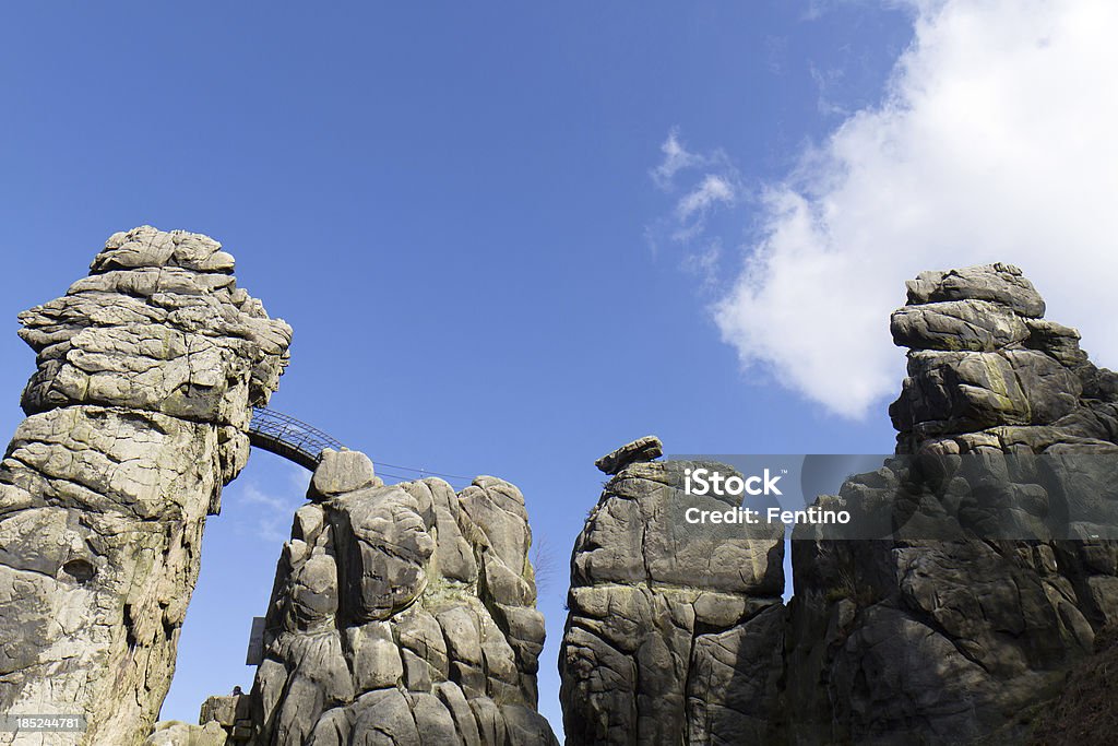 Externsteine "The famous Externsteine rock formation near Detmold, Germany." Externsteine Stock Photo